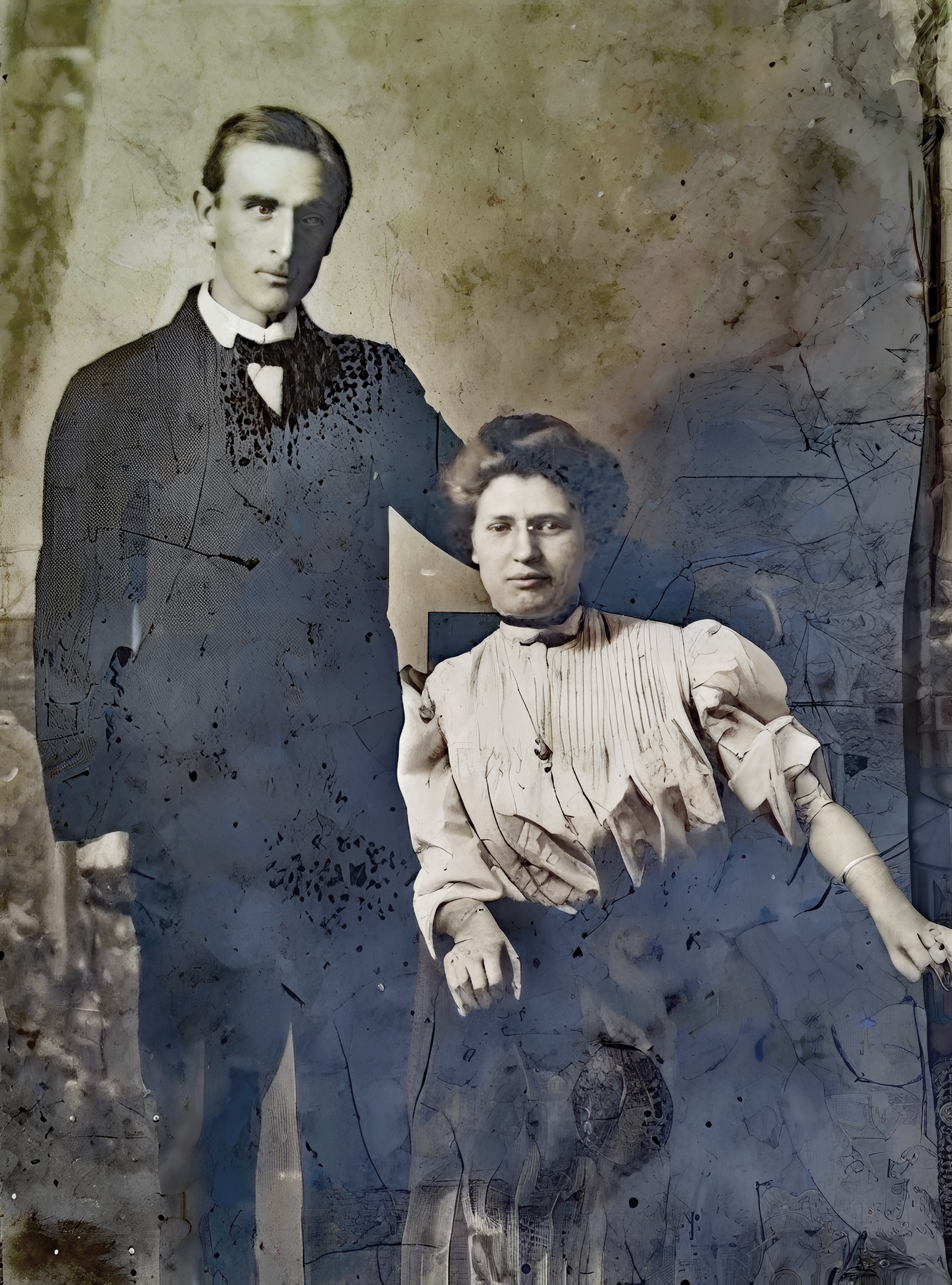 Engagement portrait, Adolph willis Riemer and Catherine Bothilde Mikkelsen, 1908, Chicag IL